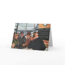 Vintage Airline Ticket Counter with Passengers Card