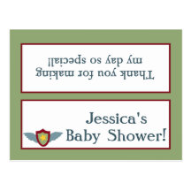 Vintage Airplane Baby Shower Goody Bag Toppers Postcard