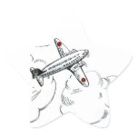 Vintage Airplane Black and White Drawing stickers