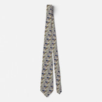 Vintage Airplane Flying Around the World in Clouds Custom Ties