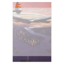 Vintage Airplane over Hudson River, New York City Personalized Stationery