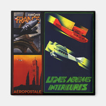 Vintage airplane - Travel gifts and greetings Fridge Magnets