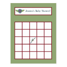 Vintage Airplane Writable Bingo Card Post Card