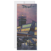 Vintage Airport, Passengers Boarding Airplane Custom Invitation