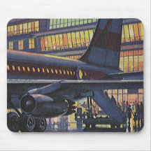 Vintage Airport, Passengers Boarding Airplane Mousepad