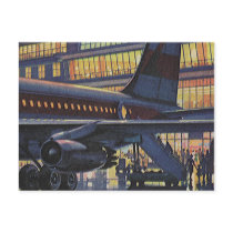 Vintage Airport, Passengers Boarding Airplane Postcard