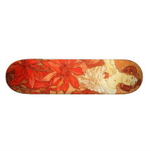 Vintage Alfons M. Mucha Custom Skate Board
