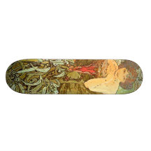 Vintage Alfons M. Mucha Skate Deck