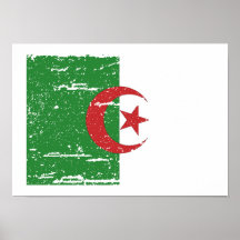 Vintage Algeria Flag Print