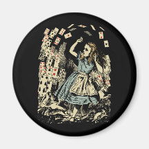Vintage Alice Flying Cards Dark Magnets