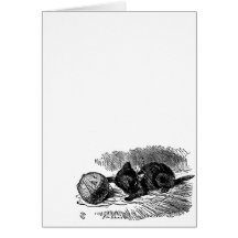 Vintage Alice in Wonderland black cat book drawing Greeting Cards
