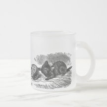 Vintage Alice in Wonderland black cat book drawing Mug