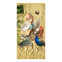 Vintage Alice in Wonderland collage Photo Card Template