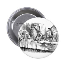 Vintage Alice in Wonderland Mad Hatter tea party Pins