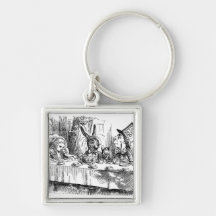 Vintage Alice in Wonderland Mad Hatter tea party Key Chain