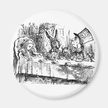 Vintage Alice in Wonderland Mad Hatter tea party Fridge Magnet