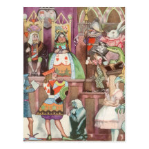 Vintage Alice in Wonderland, Queen of Hearts Post Card