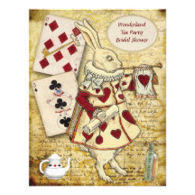 Vintage Alice in Wonderland Rabbit Bridal Shower Personalized Invitations