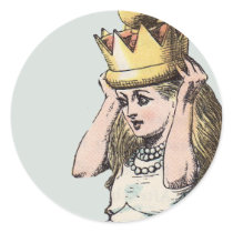 vintage alice in wonderland sticker label seal