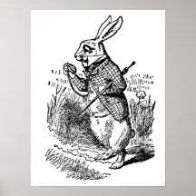 Vintage Alice in Wonderland the White Rabbit Watch Posters