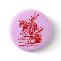 Vintage Alice in Wonderland White Rabbit Pinback Buttons