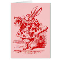 Vintage Alice in Wonderland White Rabbit Card
