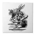Vintage Alice in Wonderland, White Rabbit Herald Ceramic Tile