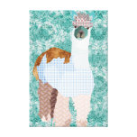 Vintage Alpaca Art Canvas Gallery Wrapped Canvas
