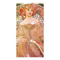 Vintage Alphonse Maria Mucha Art Photo Greeting Card