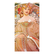Vintage Alphonse Maria Mucha Art Photo Greeting Card