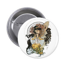 Vintage Alphonse Mucha Pin