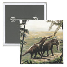 Vintage Amargasaurus Dinosaurs with Trees Buttons