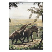 Vintage Amargasaurus Dinosaurs with Trees Card