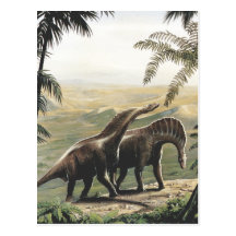 Vintage Amargasaurus Dinosaurs with Trees Postcards