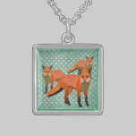 Vintage Amber Foxes  Necklace necklaces
