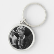 Vintage Amelia Earhart Photo Portrait Keychain