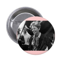 Vintage Amelia Earhart Photo Portrait Pin