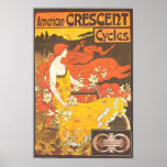 Vintage American Crescent Cycles Ad - GORGEOUS Print