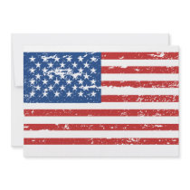 Vintage American Flag Personalized Invitation