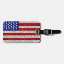 Vintage American Flag Luggage Tag