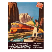 Vintage American Railway, USA - Post Cards