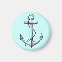 Vintage Anchor small magnet (blue)