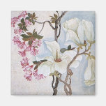 Vintage Ancient Chinese Art  Magnolias Fridge Magnet