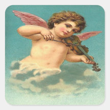 Vintage Angel Playing Violin Sticker