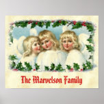 Vintage Angels Custom Name Christmas Dreams CH404 Poster