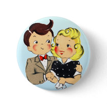 Vintage Anniversary Couple Button