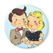 Vintage Anniversary Couple Fridge Magnet