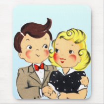 Vintage Anniversary Couple Mousepad