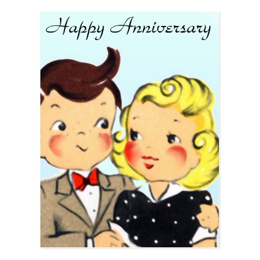 Vintage Anniversary Couple Post Cards