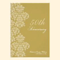 Vintage Anniversary Party Custom Invitation (gold) invitations